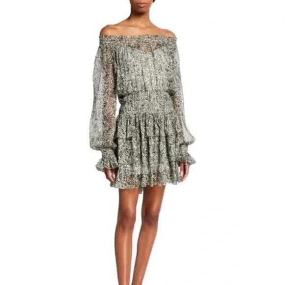 Cinq a Sept Janelle Tiered Long Sleeve Ruffle Dress Size 2 - Picture 2 of 15